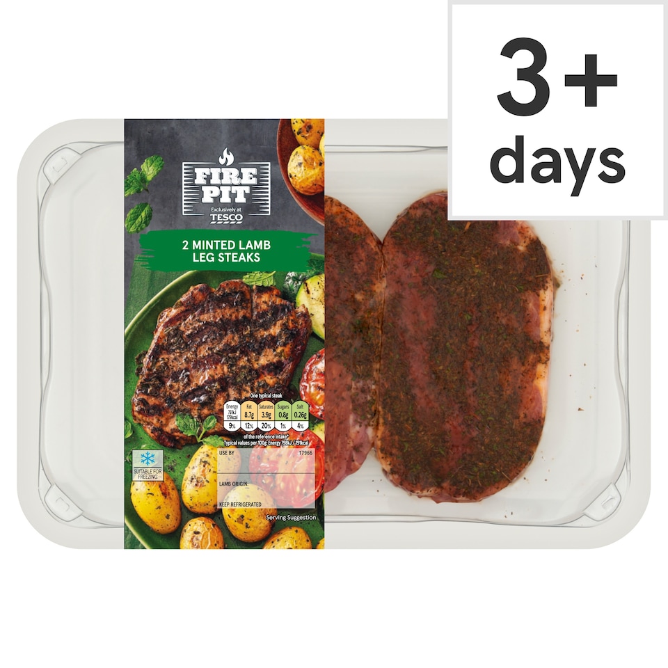 Fire Pit 2 Minted Lamb Leg Steaks 250g
