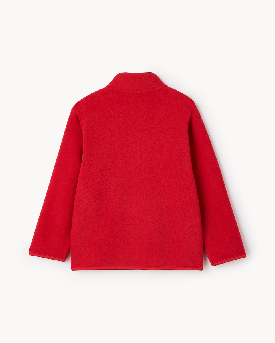 image 1 of F&F School Unisex Zip Up Fleece Jacket in Red
