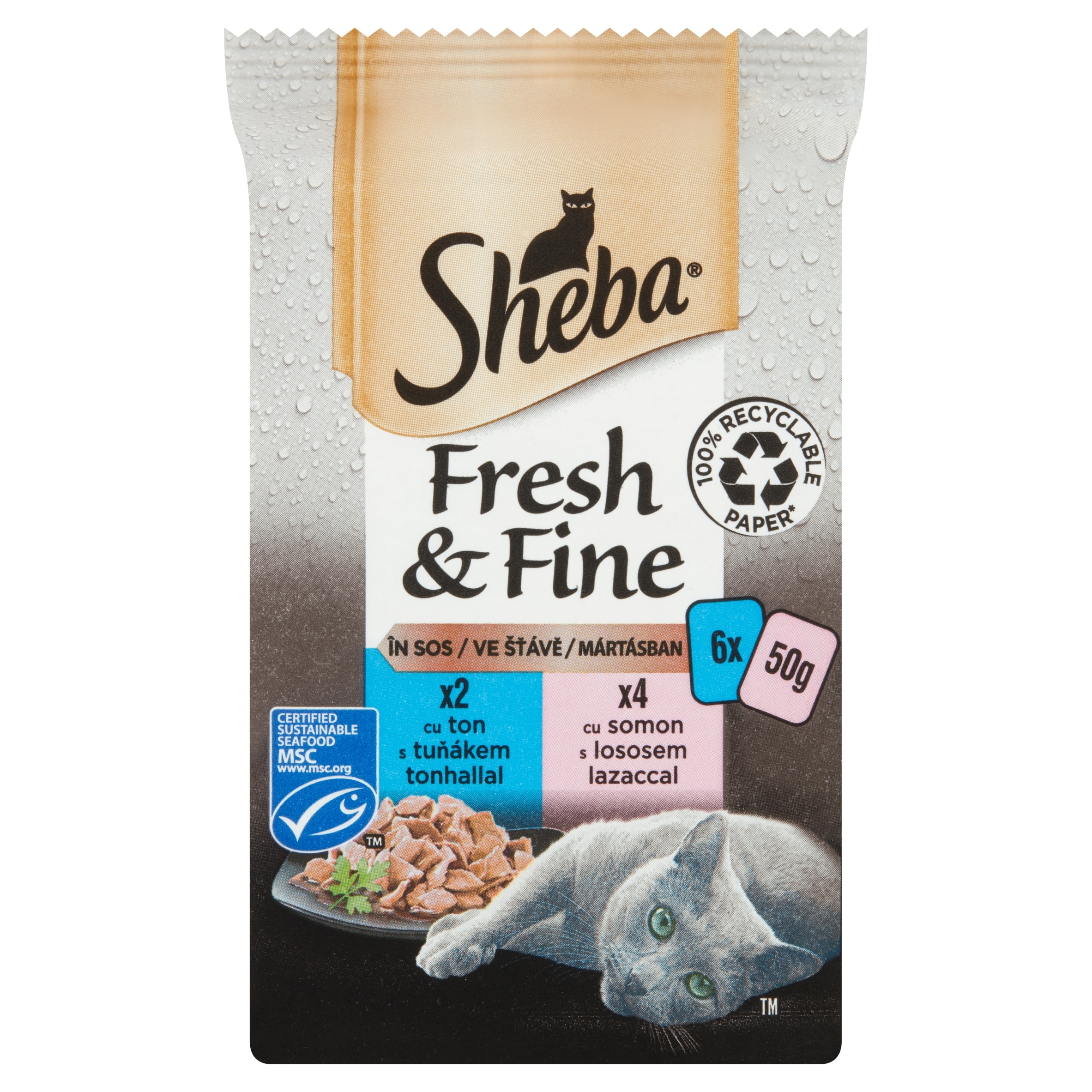 Sheba Api Sheba Fresh & Fine Complete Wet Pet Food for Adult Cats with Tuna and ...