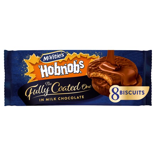 Mcvities 8 Hobnob Biscuits Coated In Milk Chocolate 158G Tesco Groceries