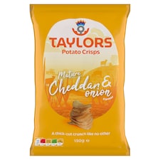 Taylors Potato Crisps - Mature Cheddar & Onion Flavour 150g