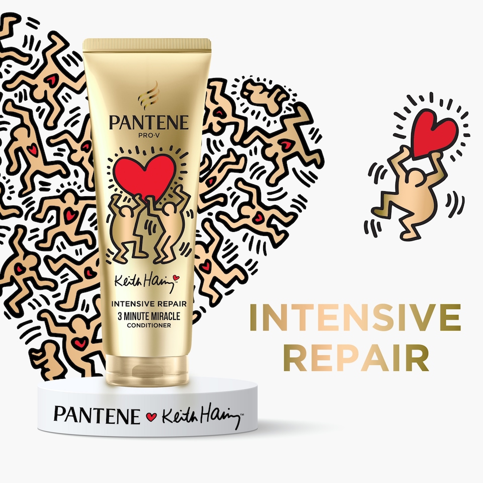image 1 of Pantene x Keith Haring Artist Edition Conditioner 220ml. For Dry Damaged hair