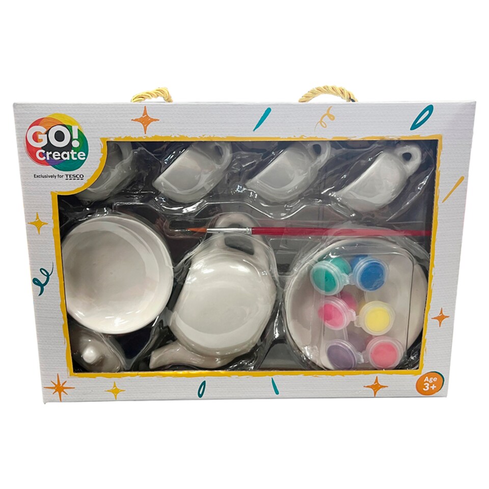 Go Create Paint Your Own Tea Set In Case