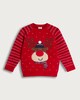 image 4 of F&F Boys Knitted Reindeer Christmas Print Light Up Jumper in Red