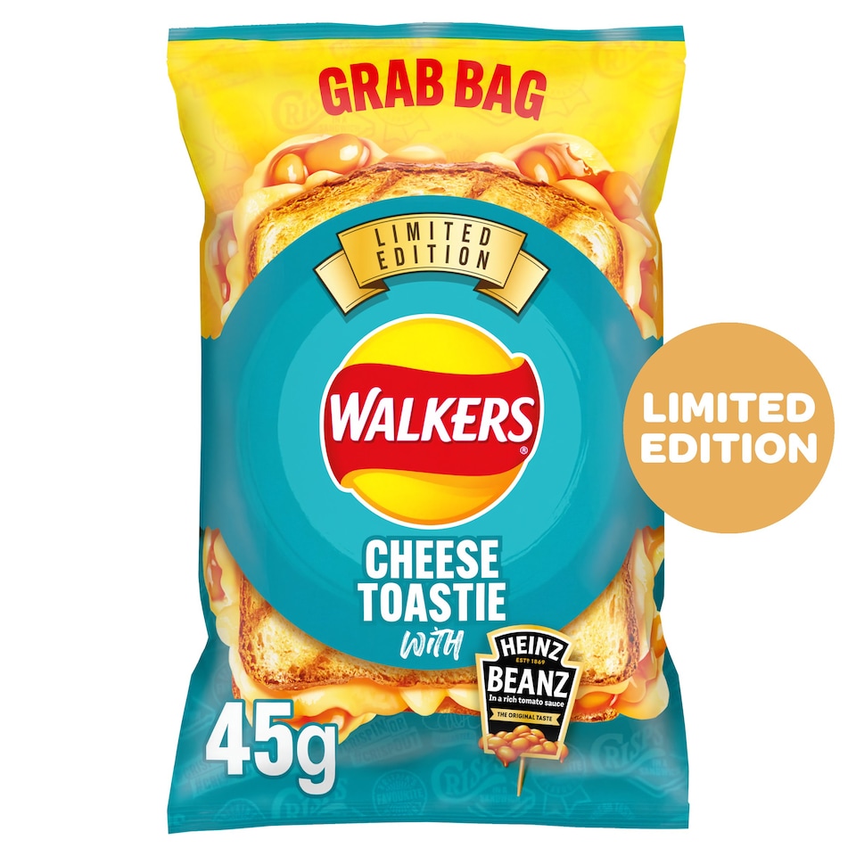 image 1 of Walkers Heinz Cheesey Baked Beans Grab Bag Crisps 45g