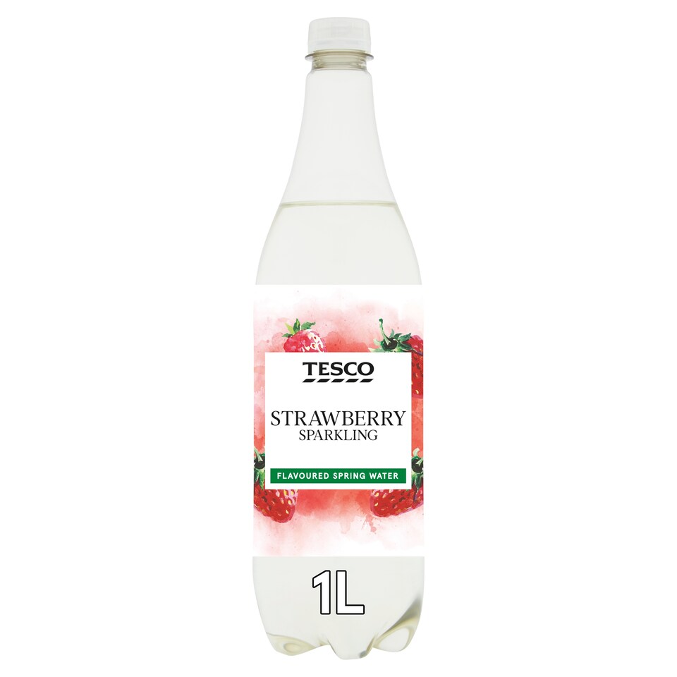 Tesco Sparkling Strawberry Spring Water 1Ltr