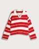 image 4 of F&F Stripe Collared Rugby Top in Multi Red