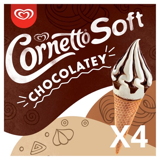 image 1 of Cornetto Soft Chocolate And Vanilla Cones 4X140ml