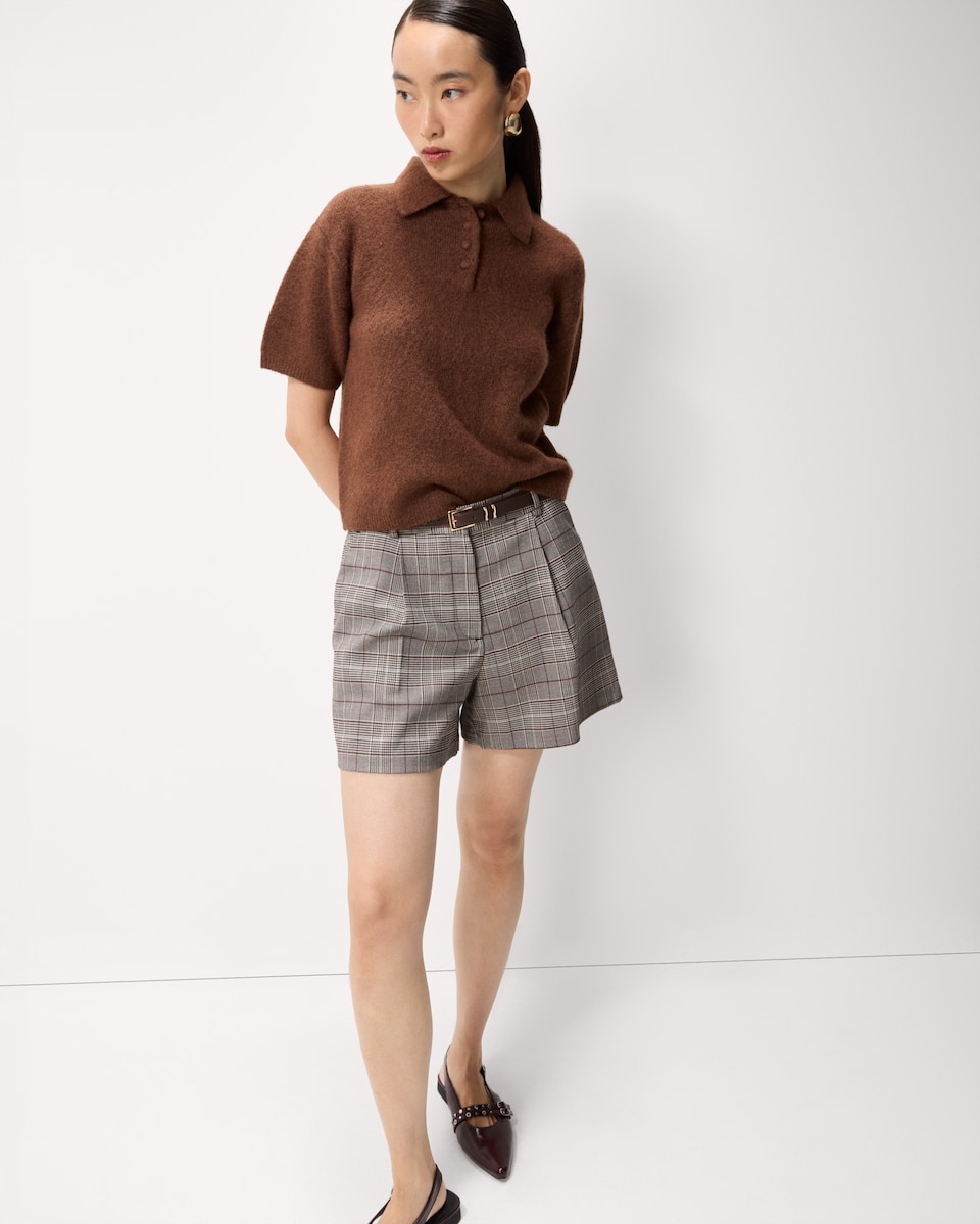 image 1 of F&F Textured Polo Jumper in Brown