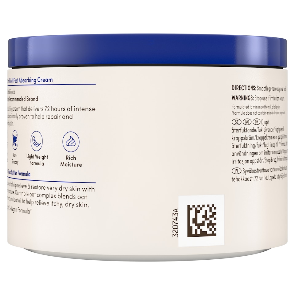 image 1 of Aveeno SKN REL Fast Absorbing Cream 400ml