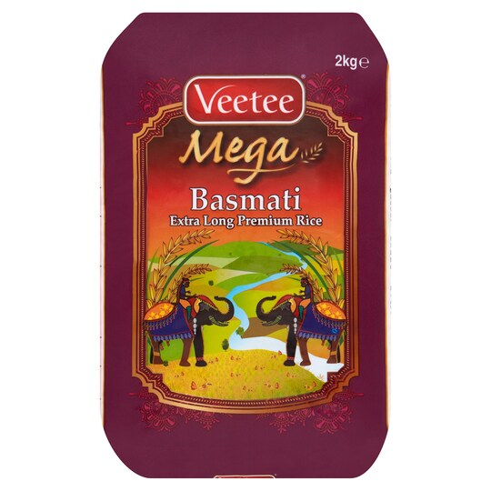 Veetee Mega Basmati Extra Long Premium Rice 2Kg - Tesco Groceries