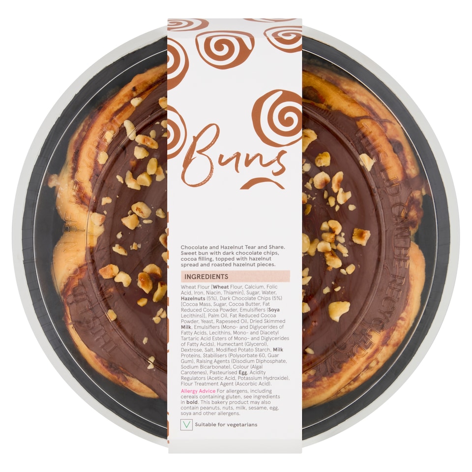 Tesco Chocolate and Hazelnut Tear and Share Bun