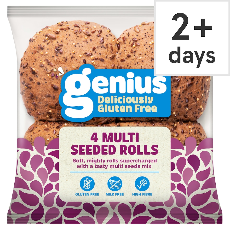 Genius Gluten Free Multi Seeded Rolls 4 Pack