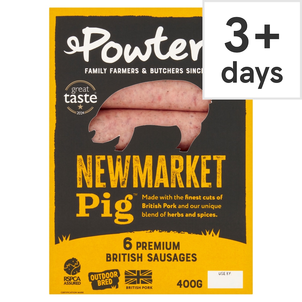 Powters 6 Newmarket Sausages 400G (L)