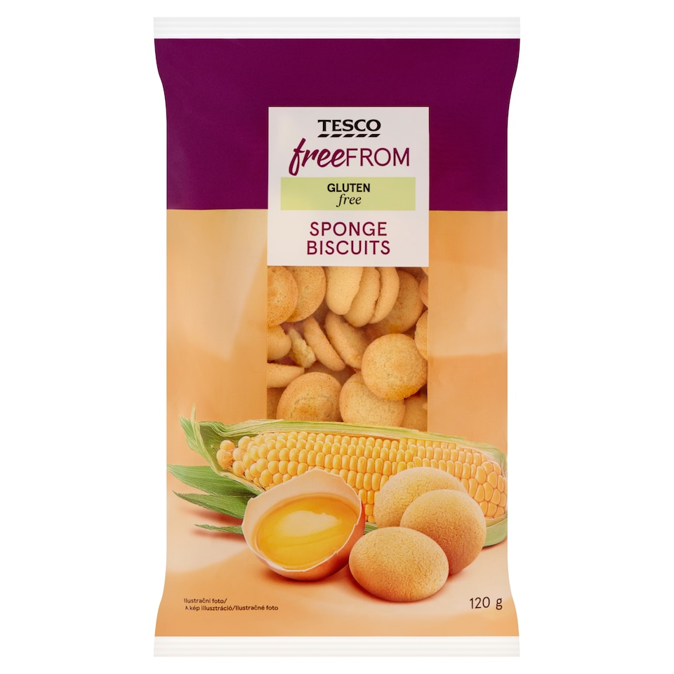 Tesco Free From Sponge Biscuits 120g