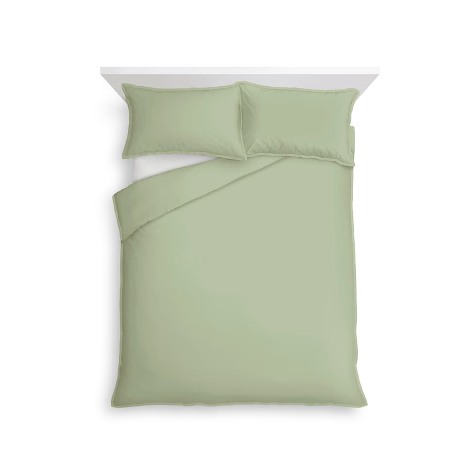 F&F Home Pure Cotton Green Double Stitch Duvet Set King