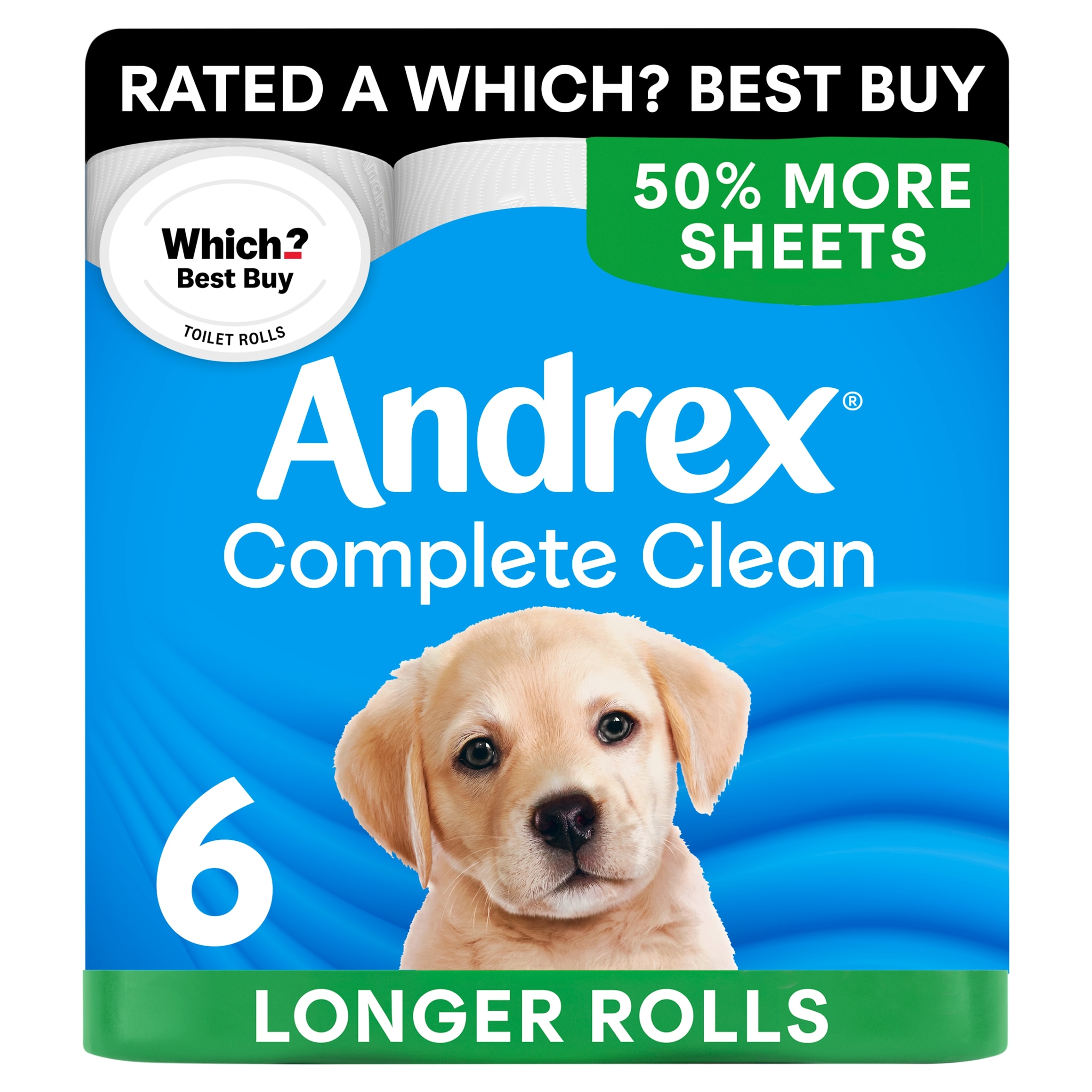Andrex Complete Clean Mega Toilet Tissue 6 Rolls