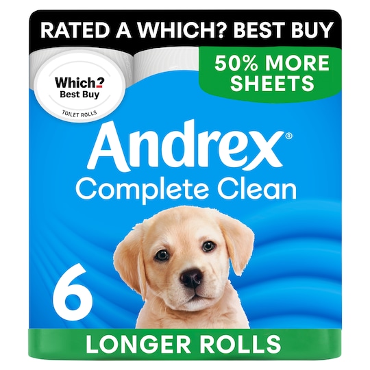 Andrex Complete Clean Mega Toilet Tissue 6 Rolls