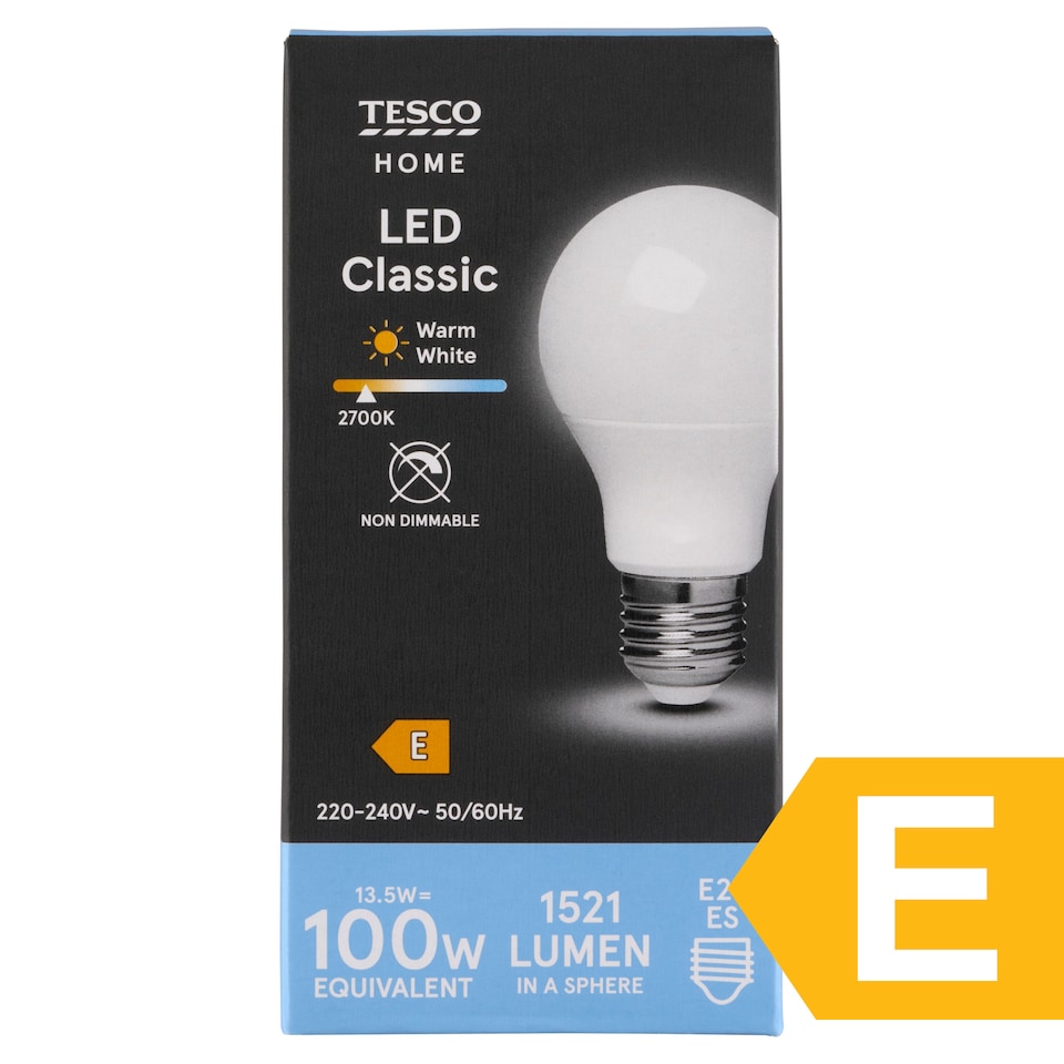 image 1 of Tesco Home LED Classic 13.5W E27 Warm White Light 1 pc