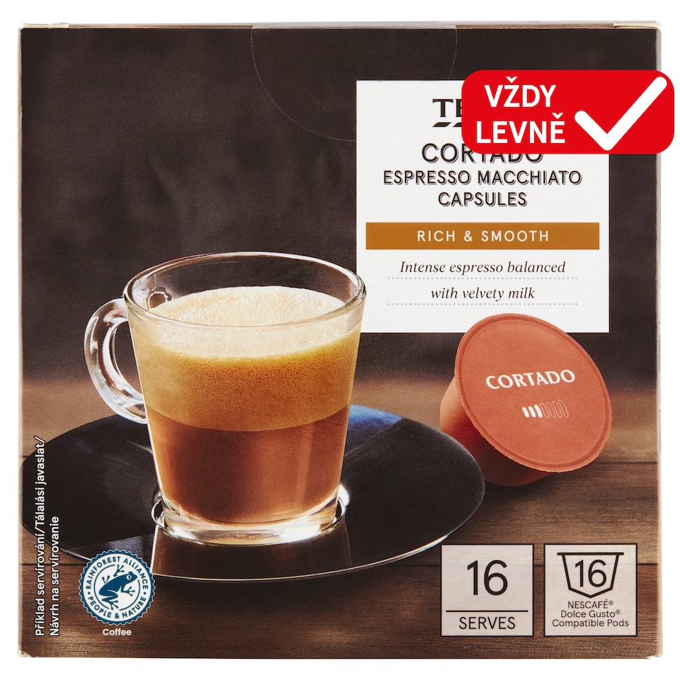 Tesco Cortado Espresso Macchiato 16 x 6,3g (100,8g)