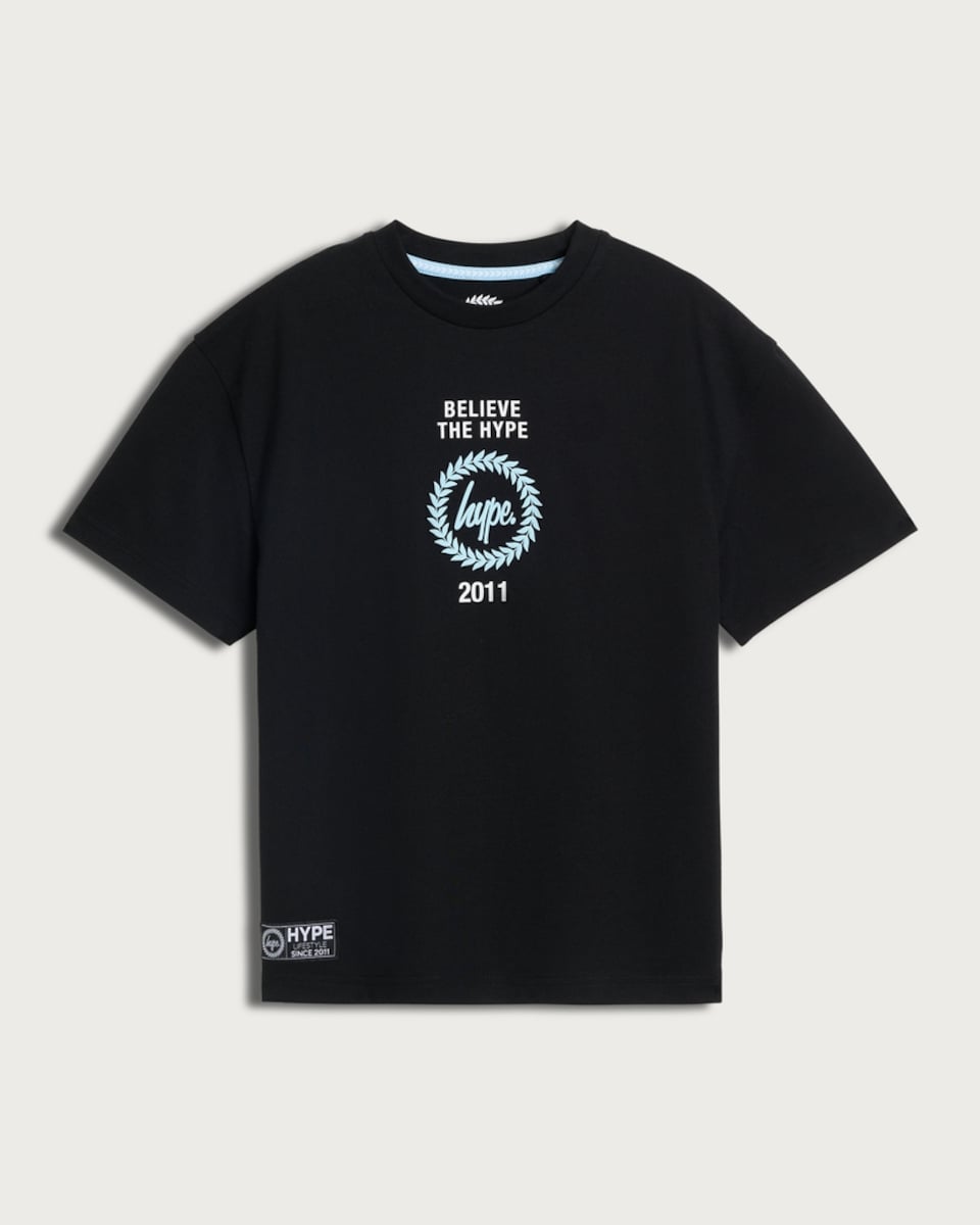 image 1 of Hype Pure Cotton Believe the Hype T-Shirt in Black