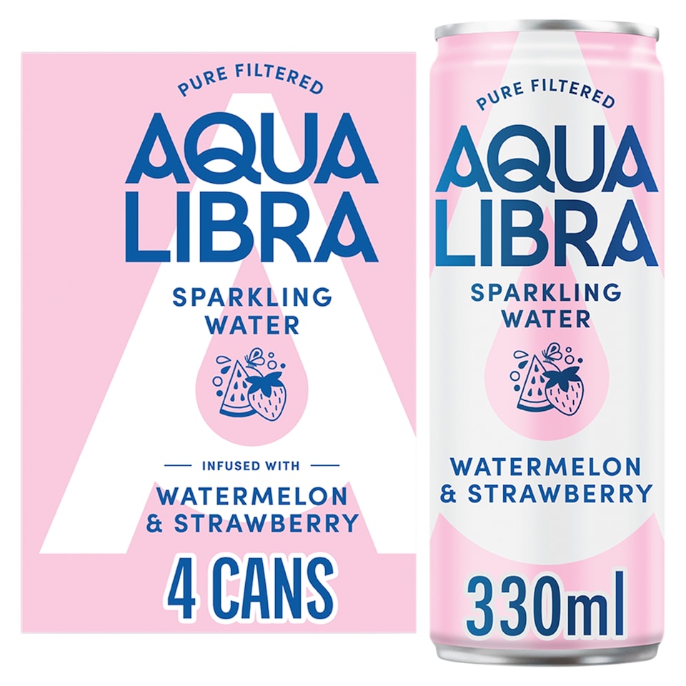 Aqua Libra Sparkling Water Watermelon & Strawberry 4 x 330ml