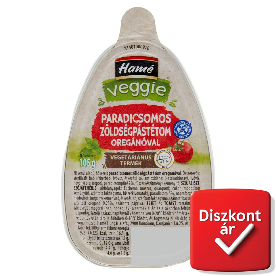Hamé Veggie Tomato Vegetable Pate with Oregano 105 g