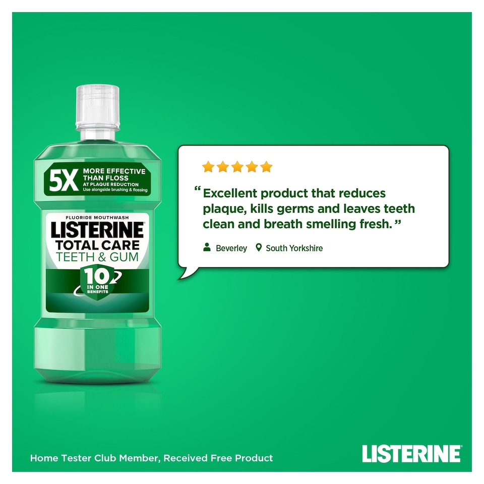 image 1 of Listerine Total Care Teeth & Gum Fluoride Mouthwash Fresh Mint 1 Litre