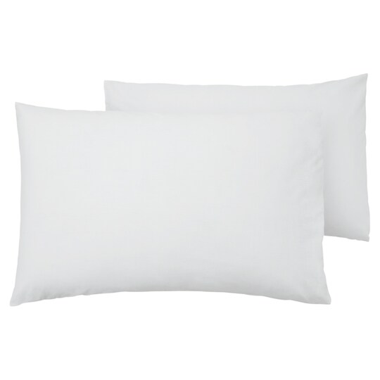 Tesco 100 Cotton White Pillowcase Pair Tesco Groceries