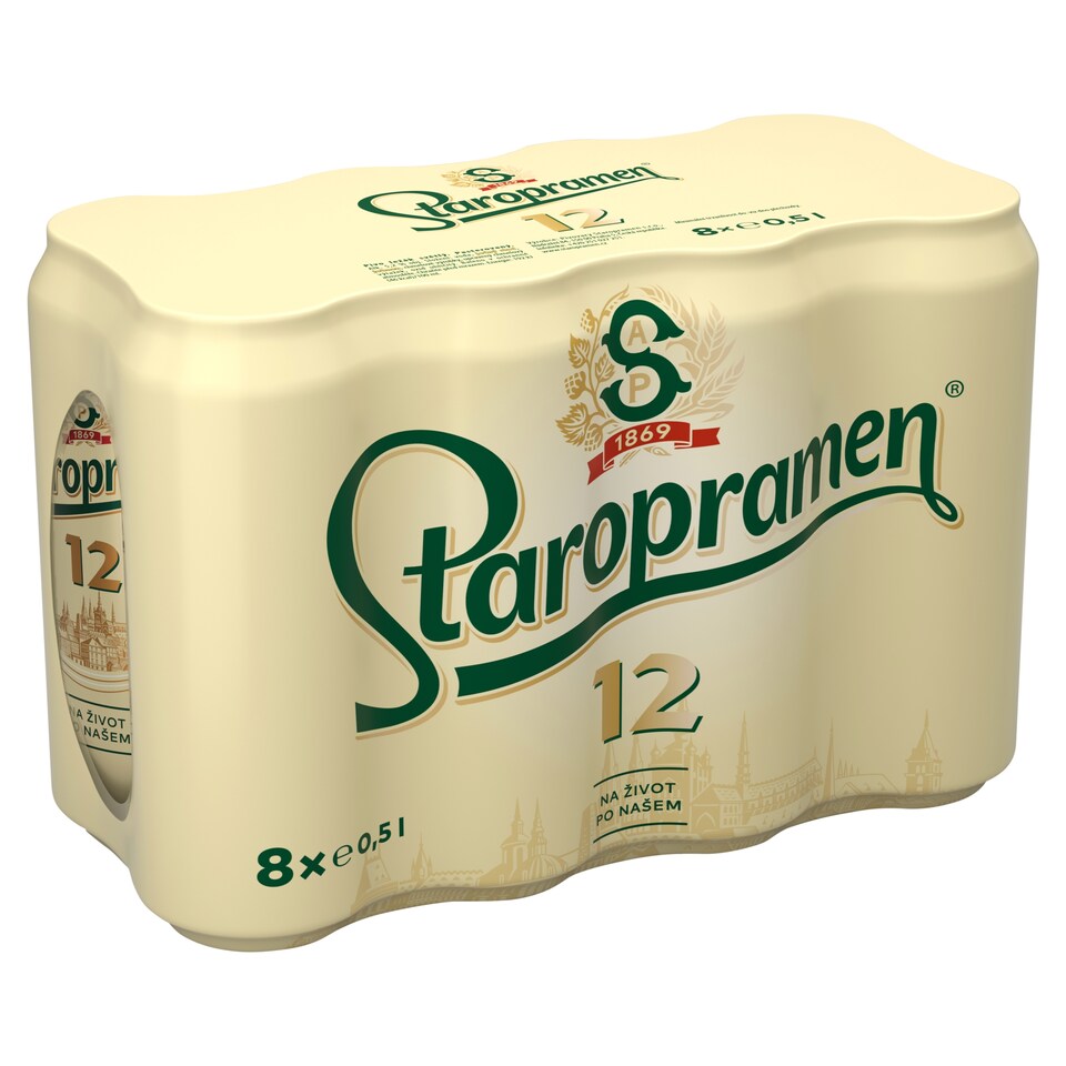 image 1 of Staropramen 12 Light Lager Beer 8 x 0.5L
