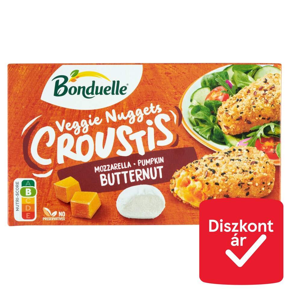 Bonduelle Veggie Nuggets gyorsfagyasztott panírozott és elősütött sajtos zöldségkorong 305 g  1. kép