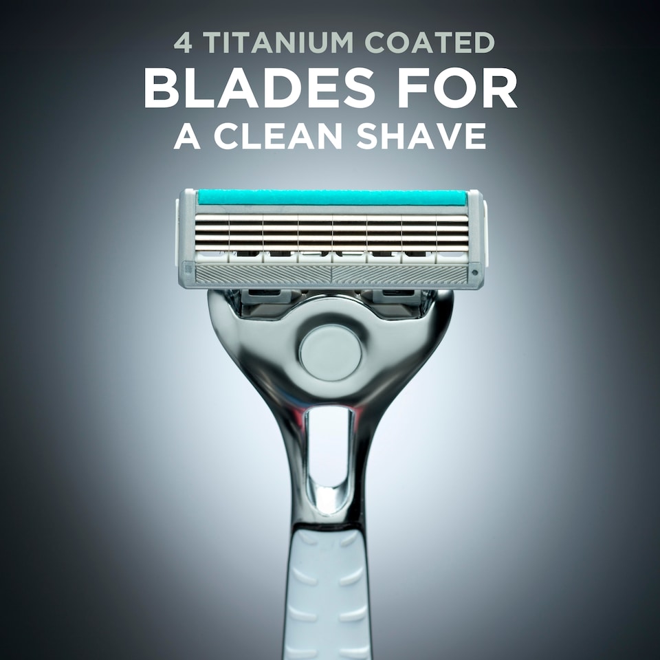 image 1 of Wilkinson Sword Quattro Titanum Razor Plus 8 Blades