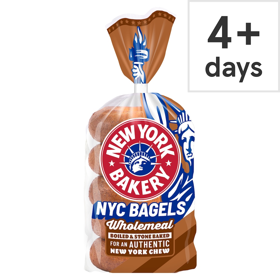image 1 of New York Bakery Co Wholemeal Bagels 5 Pack