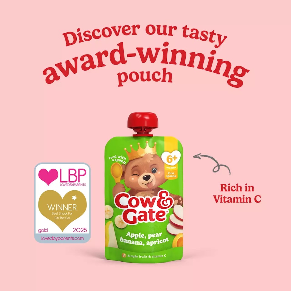 image 1 of Cow & Gate Pouches Apple Pear Banana Apricot 100g