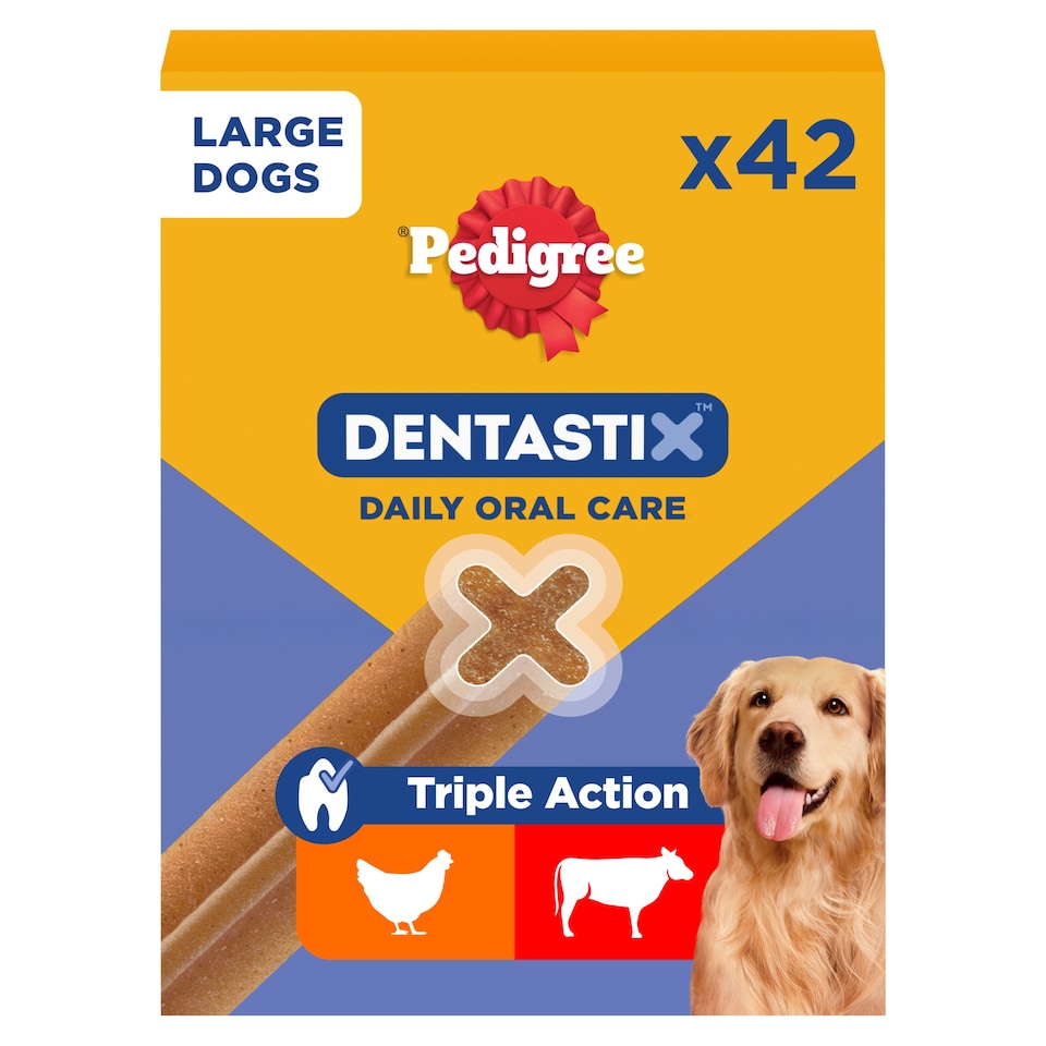 image 1 of Pedigree Dentastix Daily Large Dog Treats 42 Dental Sticks