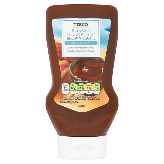 Tesco Reduced Sugar And Salt Brown Sauce 425G Tesco Groceries
