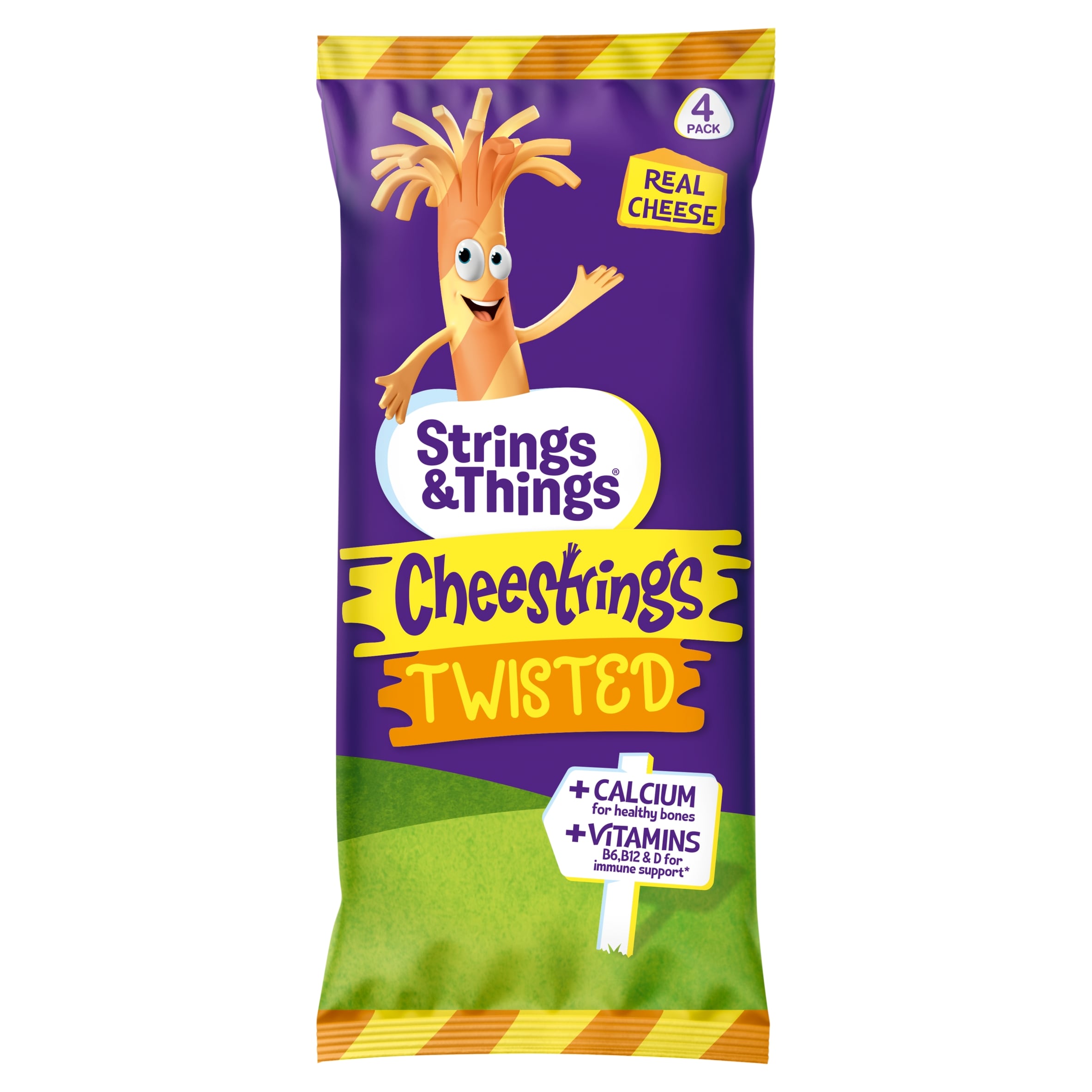 Cheestrings Twisted Cheese Snacks 4 Pk, 80 G
