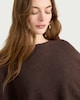 image 2 of F&F Cotton Rich Batwing Sleeved Jumper in Brown