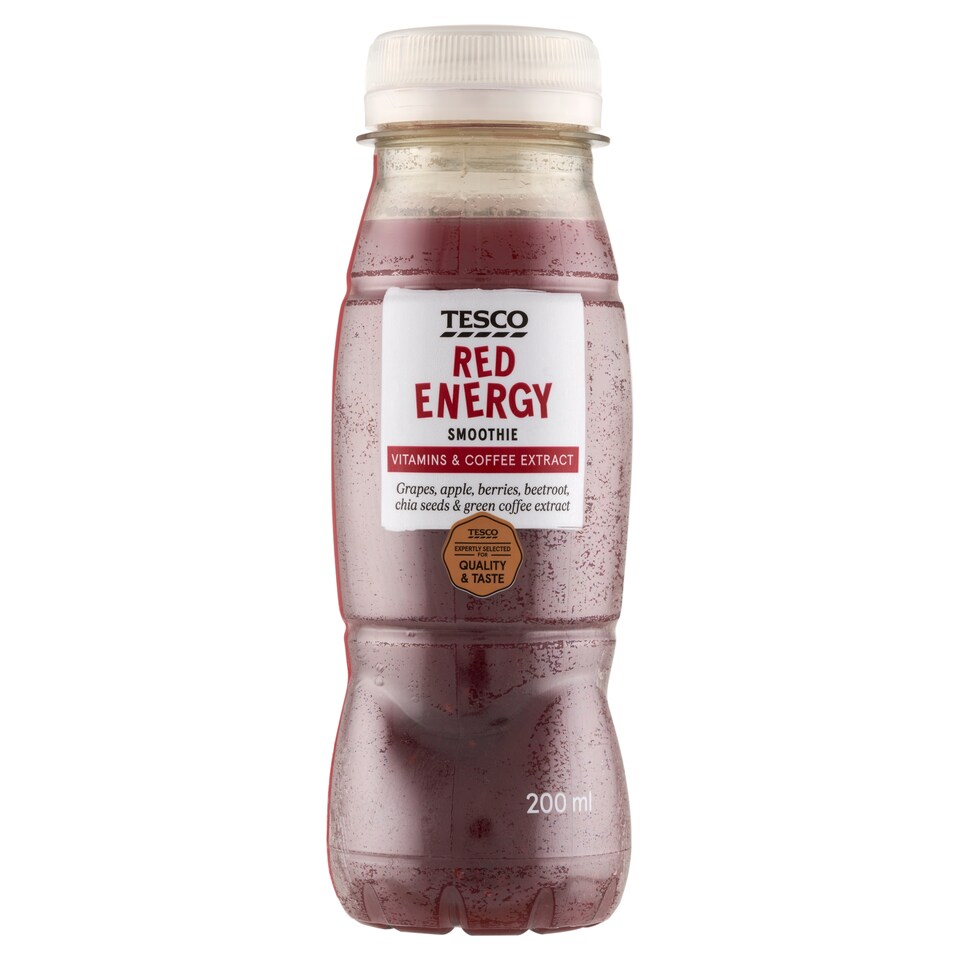 Tesco Směs ovocných šťáv a protlaků s chia semeny se šťávou z červené řepy 200ml