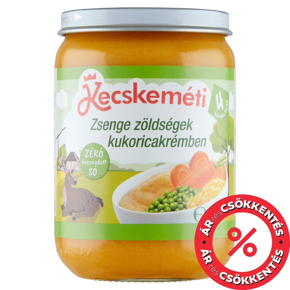 Kecskeméti zsenge zöldségek kukoricakrémben főzelék a babának 4 hónapos kortól 190 g