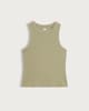 image 5 of F&F Cotton Rich Ribbed Racer Vest in Green