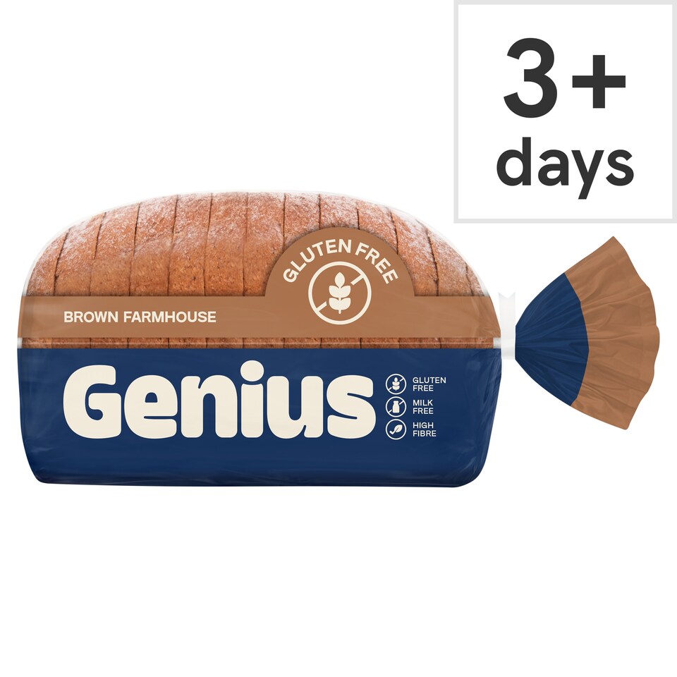 Genius Gluten Free Soft Brown Farmhouse Loaf Bread 430g