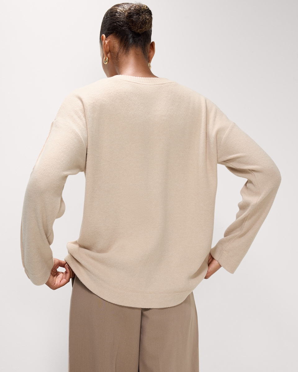 image 1 of F&F 2-Pack Brushed Dropped Shoulder Long Sleeved Tops in Multi Brown