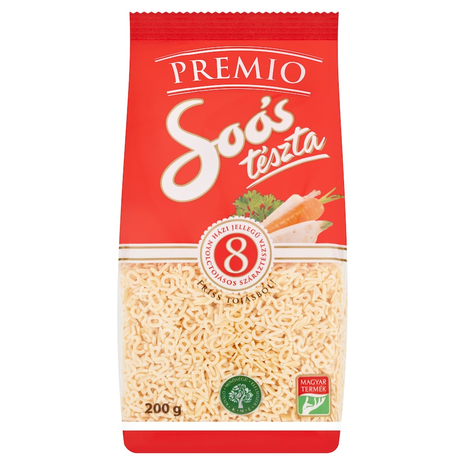 Soós Premio betű házi jellegű 8 tojásos száraztészta 200 g