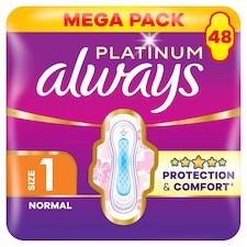 Always Platinum Sanitary Towels Normal (Size 1) 48 Pads