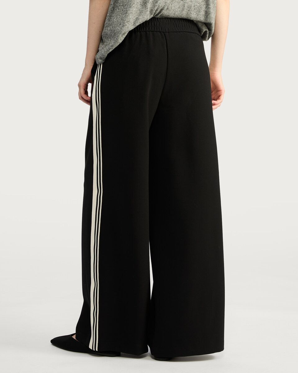 image 1 of The F&F Edit Side Stripe Wide Leg Trousers in Black