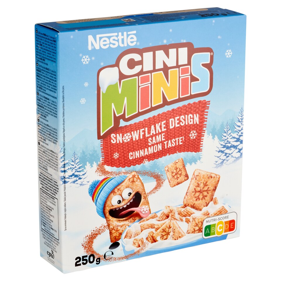 Cini Minis Crispy, Cinnamon Cereal with Whole Wheat, Vitamins and Iron 250 g
