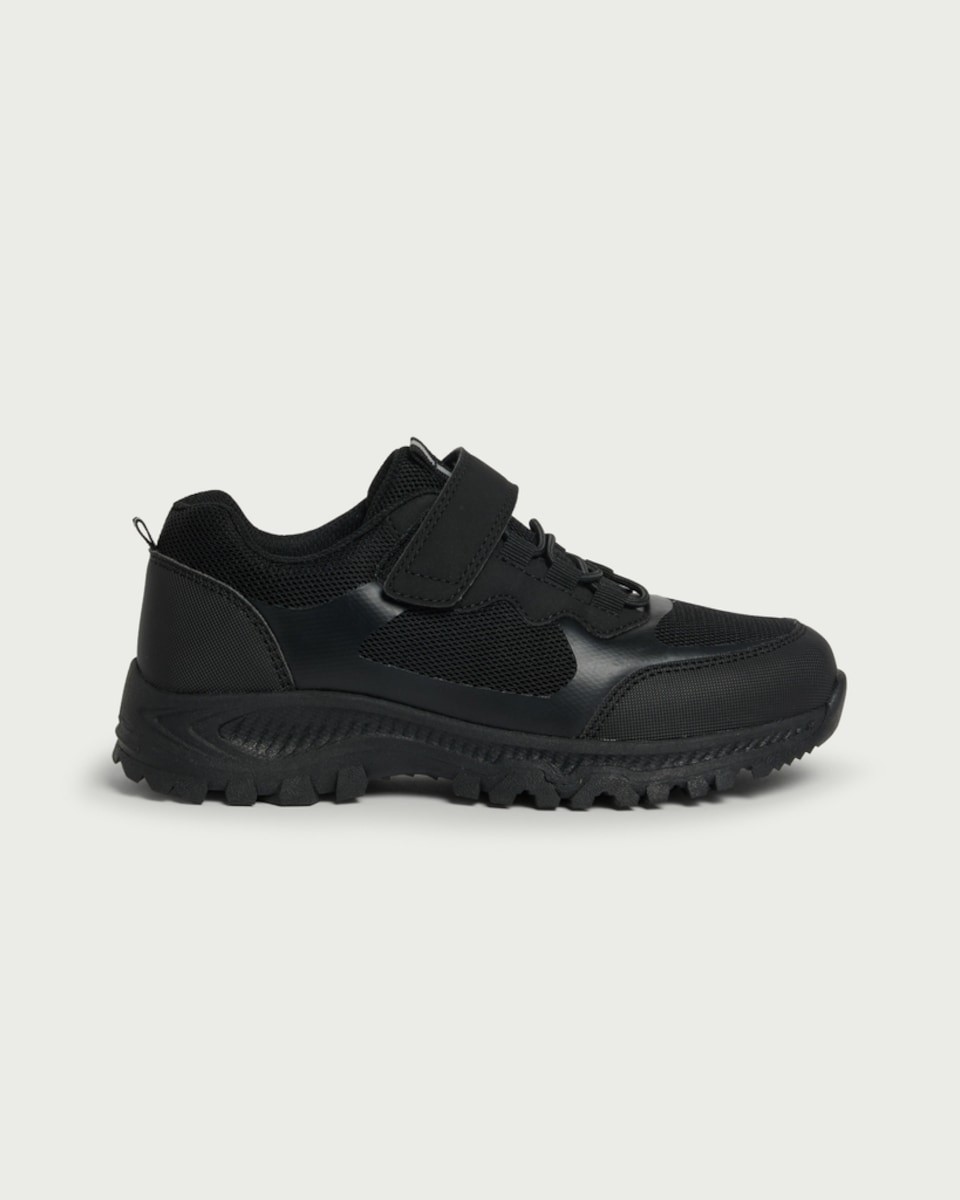 image 1 of F&F School Strap Fastening Trainers in Black