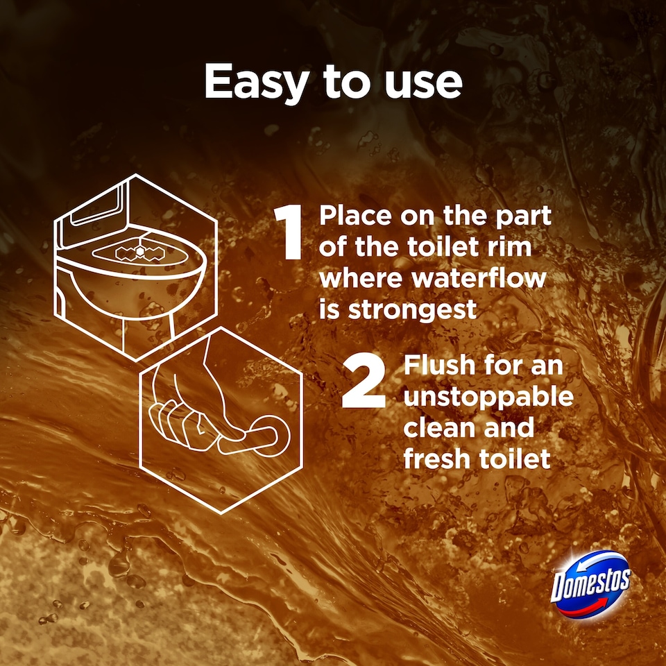 image 1 of Domestos Power 5 Gold Freshness Toilet Rim Block 50g