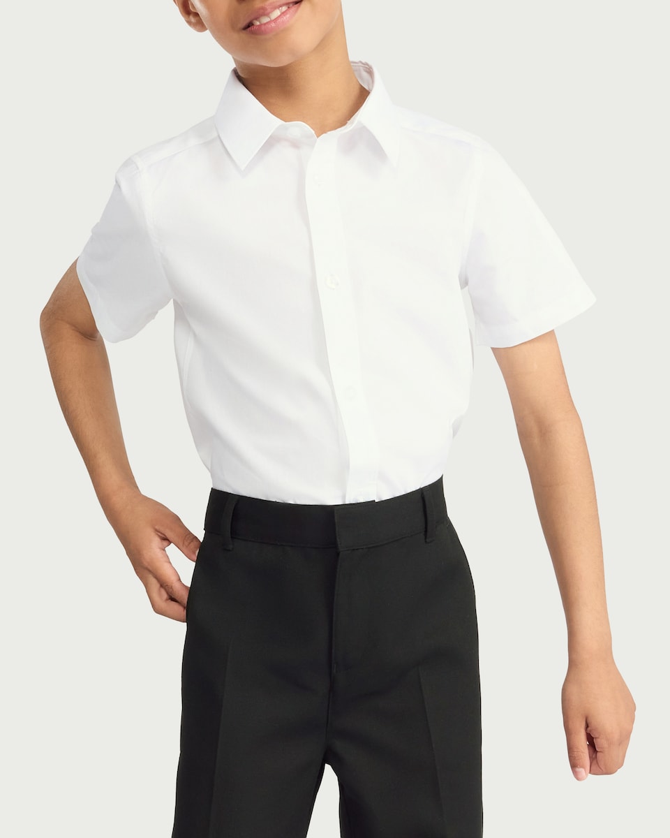 image 1 of F&F School Boys 2-Pack Generous Fit Trousers in Black